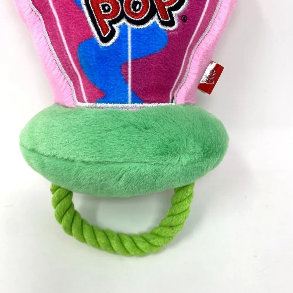 Bazooka Ring Pop Dog Plush Rope Toy Candy Theme Playtime Fetch Tug